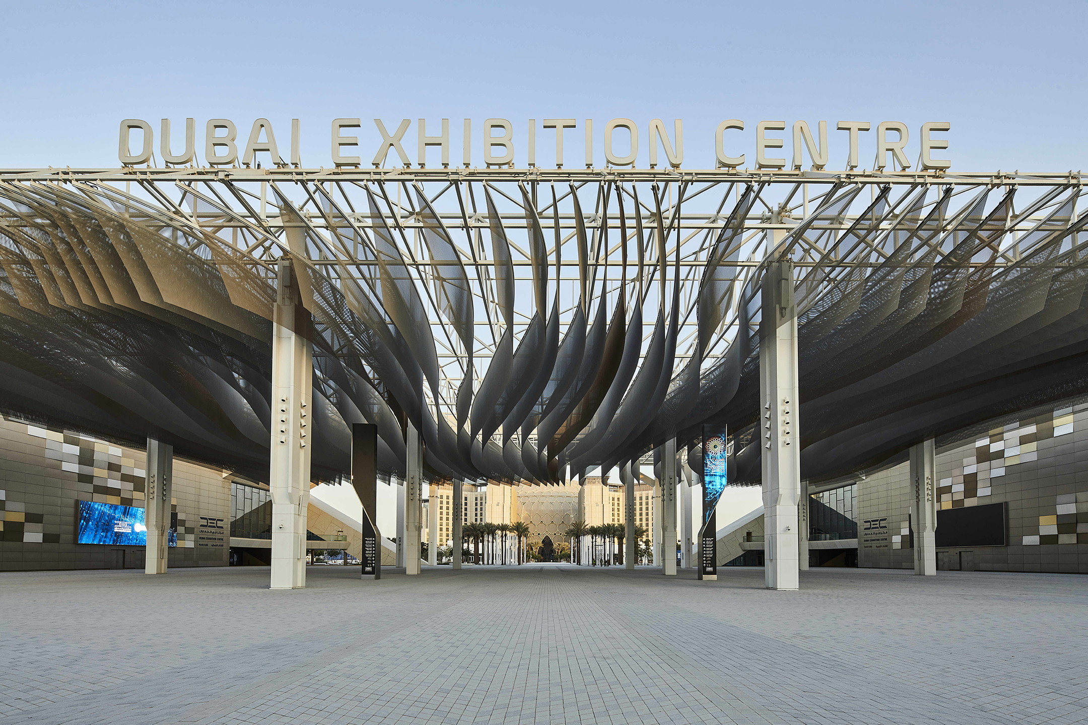 Dubai Exhibition Centre at Expo City Dubai — a typical large-scale outdoor LED display venue in the UAE