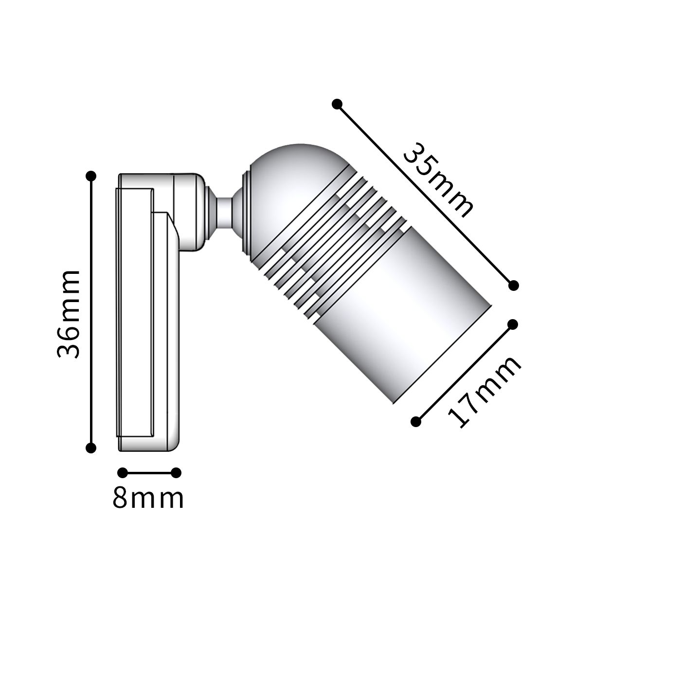 Magnetic Mini LED Spot LUB7520-P-1W — Flat Round, 1W, Multi-White - Image 2
