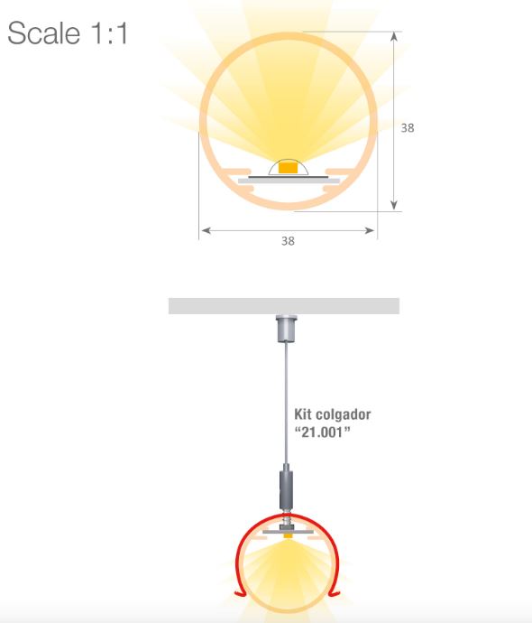 Oslo LED Profile — Surface / Pendant Mount, Frosted Methacrylate - Image 2